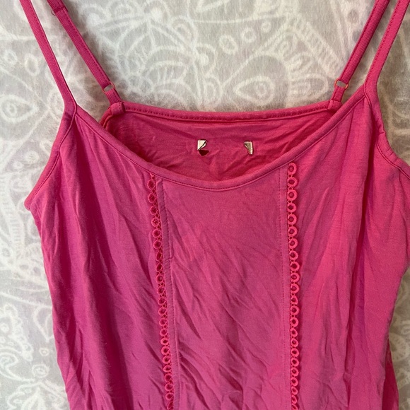 SUPER Cute bubblegum pink tank top no tag size large adorable m/l built-in bra - Picture 2 of 8